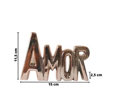 Enfeite De Porcelana Palavra Amor - 11x15cm
