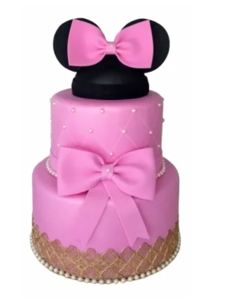 Aluguel de Bolo Fake Minnie Rosa