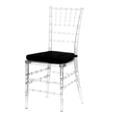 Aluguel Cadeira Tiffany Crystal Com Capa Preta (Polipropileno)