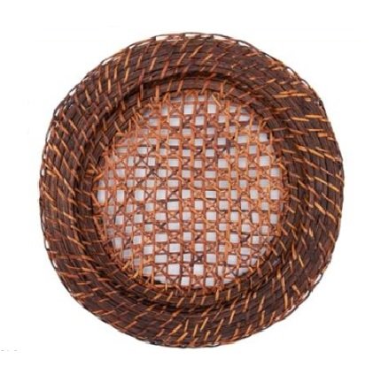 Aluguel de Sousplat Rattan 33cm - Escuro Vazado