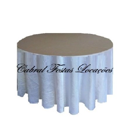 Aluguel Toalha Branca Cetim Cristal Amassado 2,80m - (Mesa de 6 a 8 Lugares)