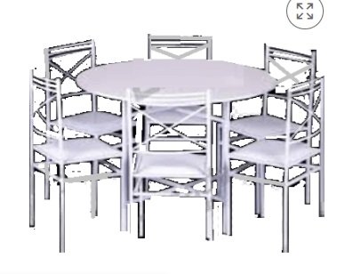 Aluguel Jogo 1 Mesa Com 6 Cadeiras de Ferro