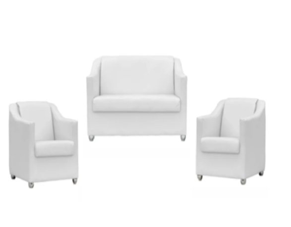 Aluguel Kit Namoradeira – Sofá + 2 Poltronas Cor Branco