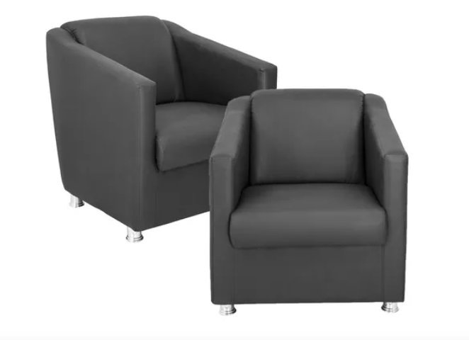 Aluguel 2 Poltronas Cor Preta - Estilo Sofá