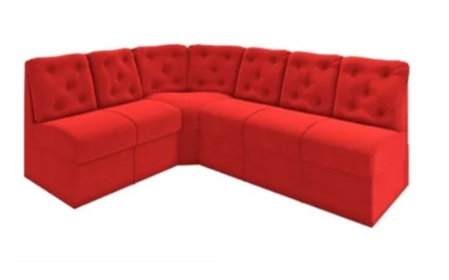 Aluguel de Sofá de Canto King 6 Lugares Suede Vermelho