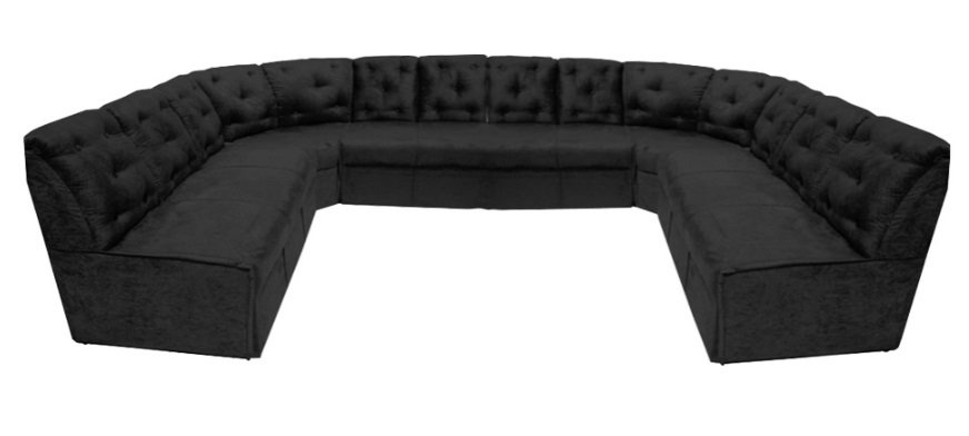 Aluguel de Sofá de Canto Modular King 12 Lugares Suede Preto
