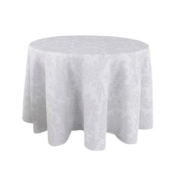 Aluguel Toalha Redonda Branca 2,80m Jacquard – Poliéster (Mesa de 6 a 8 Lugares)