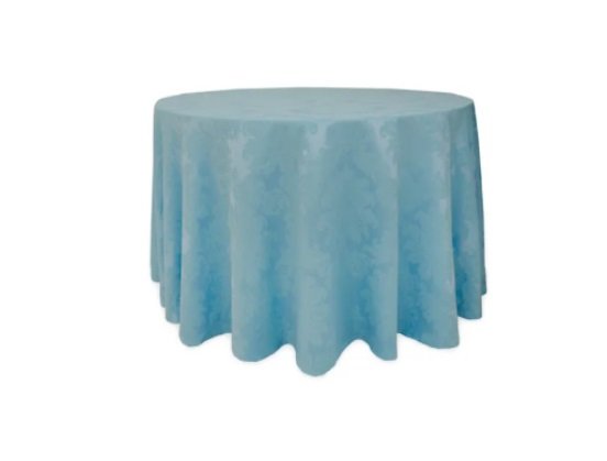 Aluguel Toalha Redonda Azul Serenity 2,80 Jacquard - Algodão