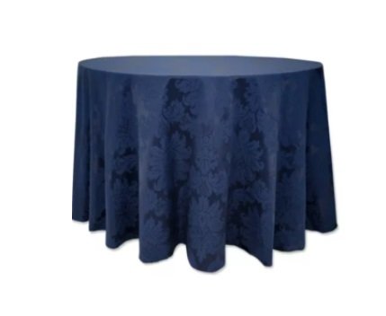 Aluguel Toalha Redonda Azul Marinho 3,00m Jacquard – Algodão (Mesa de 8 a 10 Lugares)