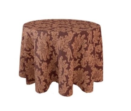 Aluguel Toalha Redonda Marrom 3,00m Jacquard – Algodão (Mesa de 8 a 10 Lugares)
