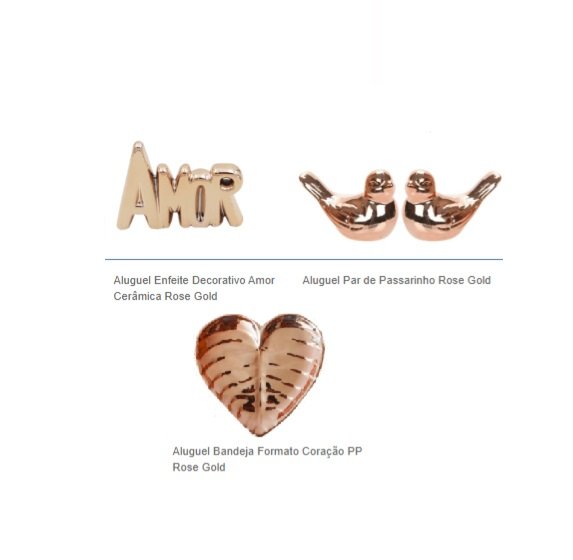 Aluguel Kit Cerâmica – Rose Gold - Ideal Para Casamento