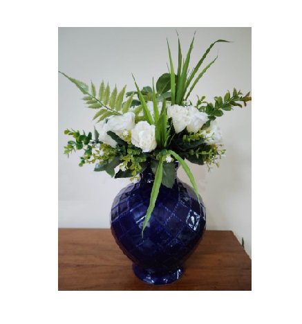Aluguel de Vaso Porcelana Azul Com Flores e Arranjos - Artificiais