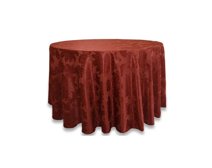 Aluguel Toalha Redonda Marsala 3,00m Jacquard – Algodão (Mesa de 8 a 10 Lugares)