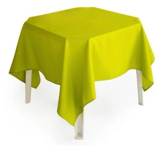 Aluguel de Toalha Quadrada Oxford Verde Limão 1,40m x 1,40m (Mesa de 4 Lugares)
