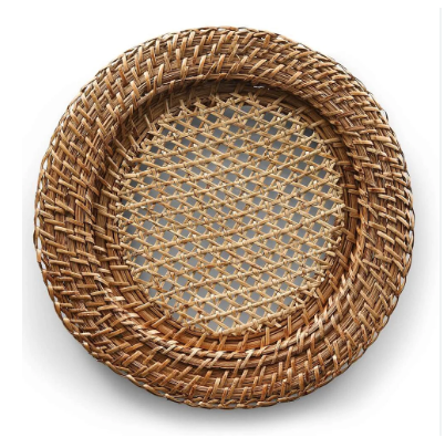 Aluguel de Sousplat Rattan 33cm Claro - Vazado